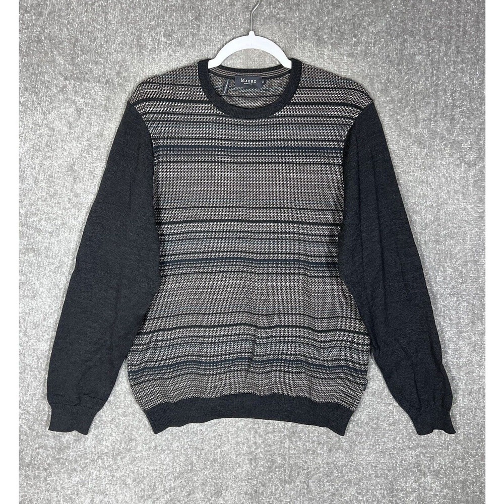 Maerz Virgin Wool Long Sleeve Crew Neck Pullover Knit Sweater Mens US Size Large